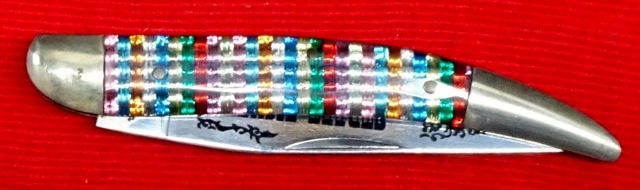 No.3380 Pocket Knives・1980年代関市の輸出品・Stainlwess Steel Blade:76mm.Fancy Plastic handle.Overall:192mm拍卖