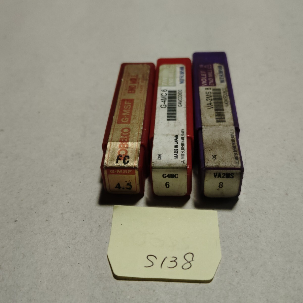 S138 三菱 KOBELCO 2枚刃 4枚刃 コーティングエンドミル 4.5 6.0 8.0 3本セット 消耗品拍卖