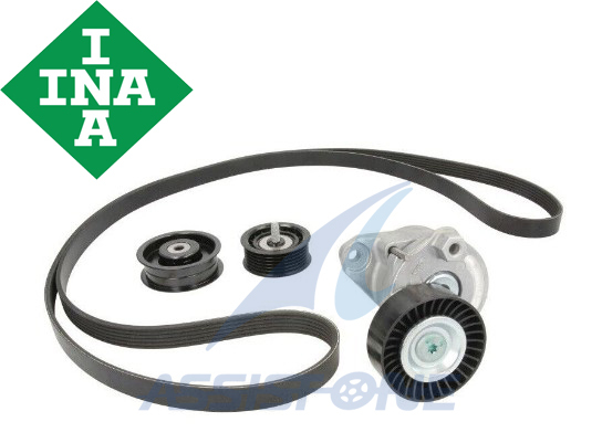 INA製 ベンツ X204 X164 W164 W251 W639 M272 V6 M273 V8 ベルトテンショナー プーリー ファンベルト セット 529.0034.10拍卖