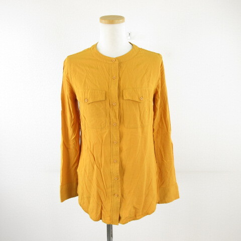 バナナリパブリック BANANA REPUBLIC シャツ ブラウス 長袖 黄 からし色 XS *A822 レディース拍卖