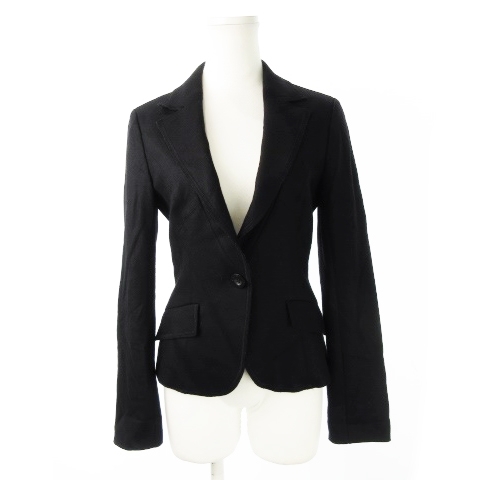 クードシャンス CdeC COUP DE CHANCE ジャケット テーラード 総裏地 ウール フェルト 縮絨 ステッチ ストレッチ 36 黒 ブラック /CK3拍卖