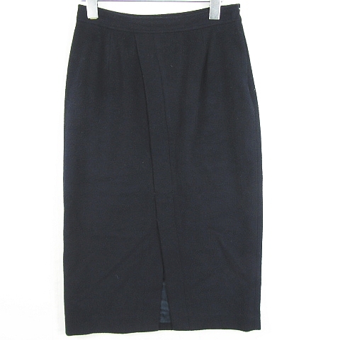 シップス SHIPS ウール タイトスカート ロング丈 スリット 38 ネイビー kz9867 レディース拍卖