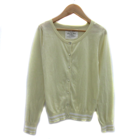 オリーブデオリーブ OLIVE des OLIVE ニットカーディガン ミドル丈 ラウンドネック 無地 レモンイエロー 白 ホワイト /YS35 レディース拍卖