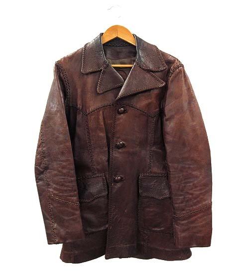 ヴィンテージ VINTAGE 70s ノースビーチ North Beach Leather レザージャケット コート ハンドメイド ダークブラウン M メンズ拍卖