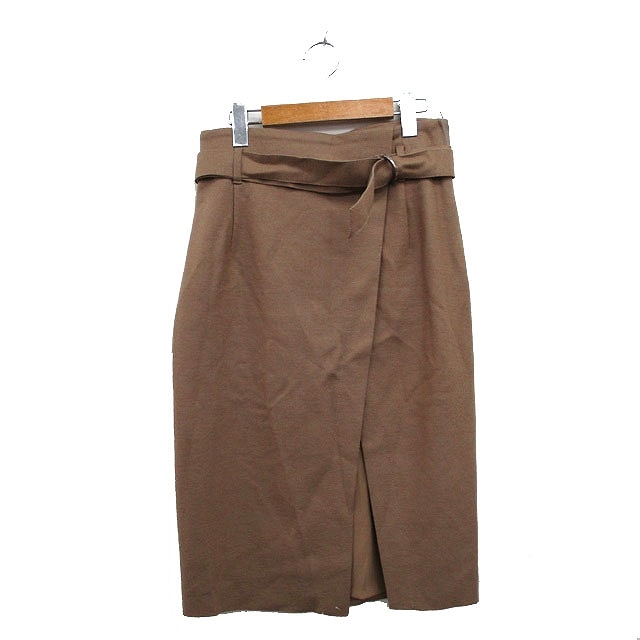 ロペ ROPE Eternal タイトスカート スリット ロング ベルト ウール シンプル 38 ブラウン 茶 /KT5 レディース拍卖