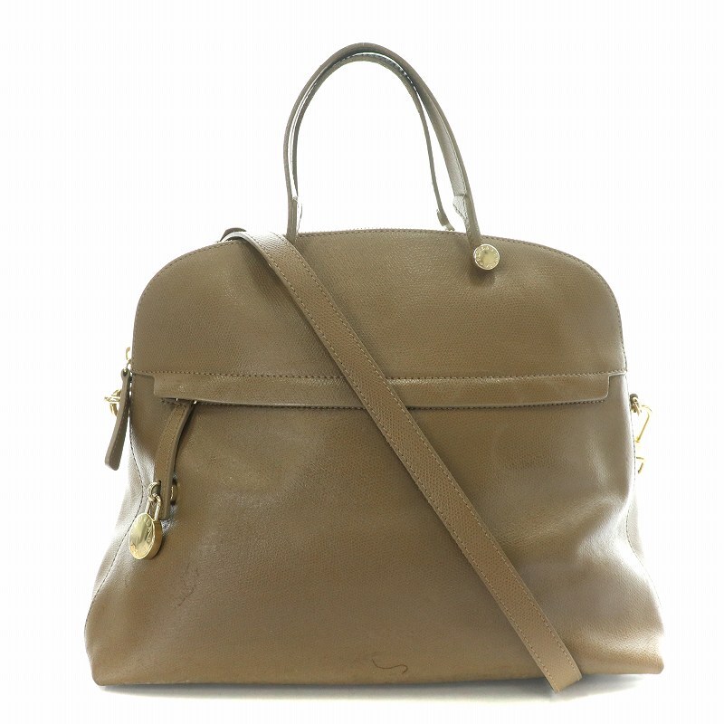 フルラ FURLA パイパー Piper ショルダーバッグ ハンド 2WAY レザー ベージュ /NW32 レディース拍卖