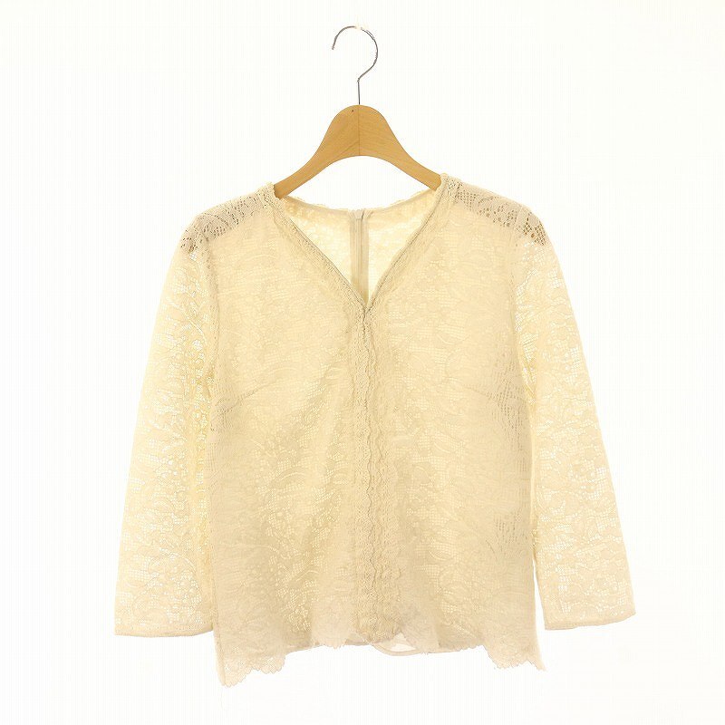 ジルスチュアート JILL STUART マグレースブラウス 七分袖 プルオーバー コットン S ライトベージュ /NR ■OS レディース拍卖