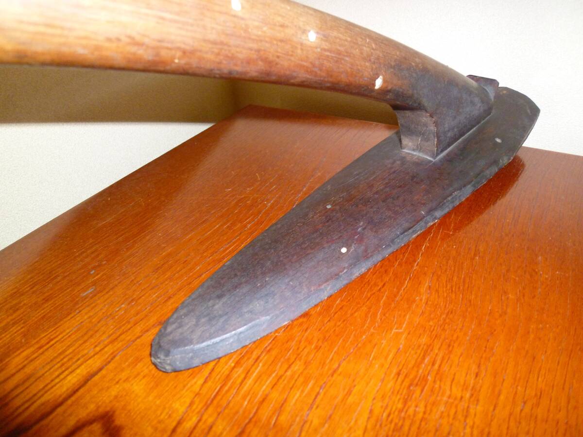 【即決・木製】鋤 全長103㎝ 農具 古道具 アンティーク 骨董 インテリア 古民具 箪笥 インダストリアル 農家 スコップ 鋤簾 古民家 旧家拍卖