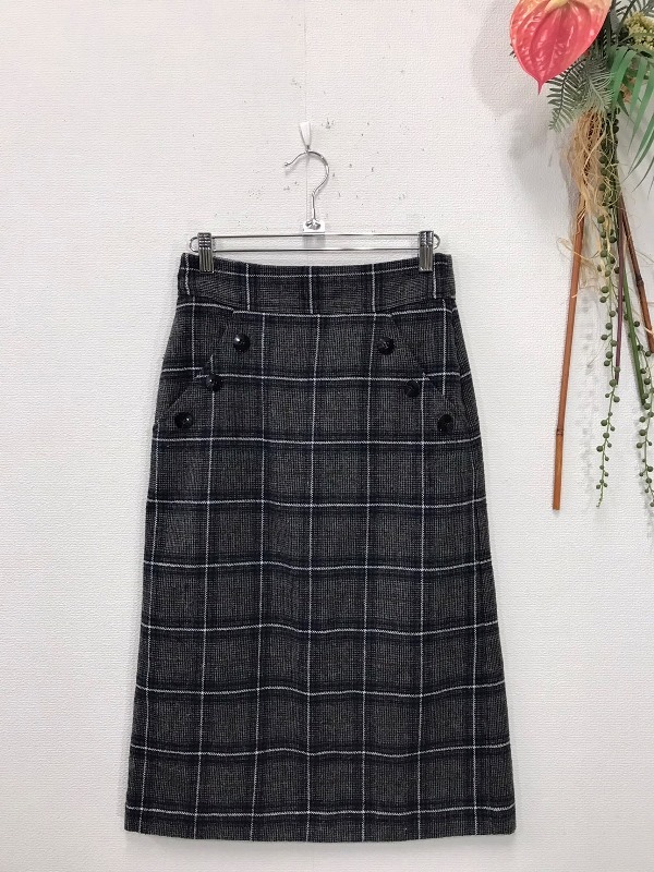 3200 【 SLOBE IENA 】後ろスリット タイトスカート サイズ:36 色:グレー柄入り拍卖