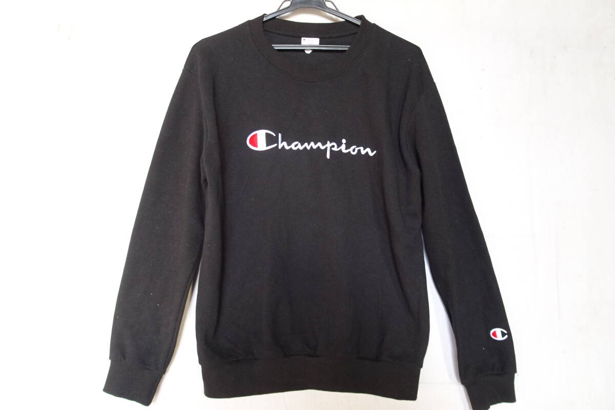 Champion REVERSE WEAVE T-SHIT/チャンピオン/長袖トレーナー/スウェット素材/ロゴプリント・ししゅう/黒/ブラック/Mサイズ(11/22R)拍卖