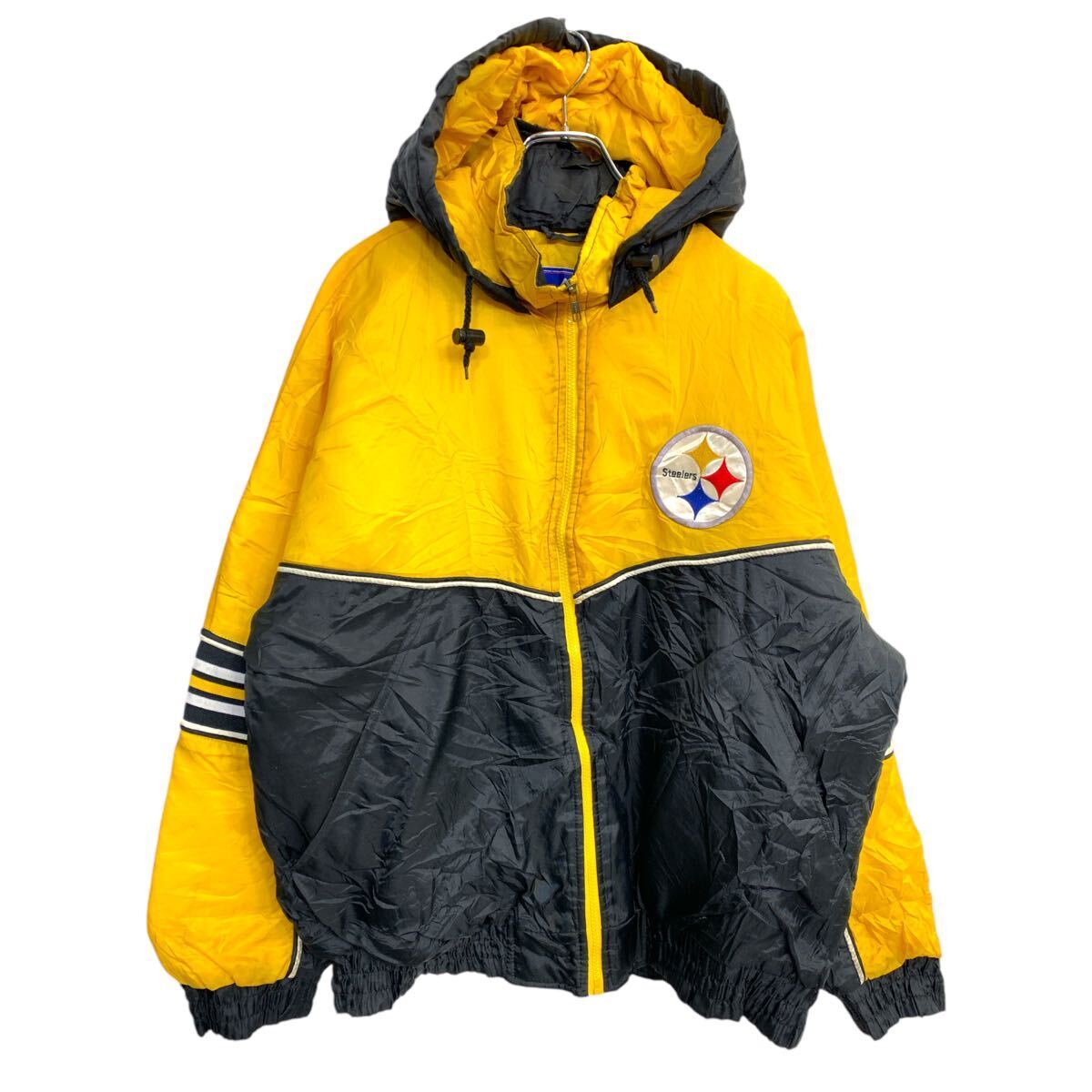 NFL GAME DAY ナイロンジャケット Lサイズ エヌエフ イエロー ブラック 古着卸 アメリカ仕入 t2411-3006拍卖