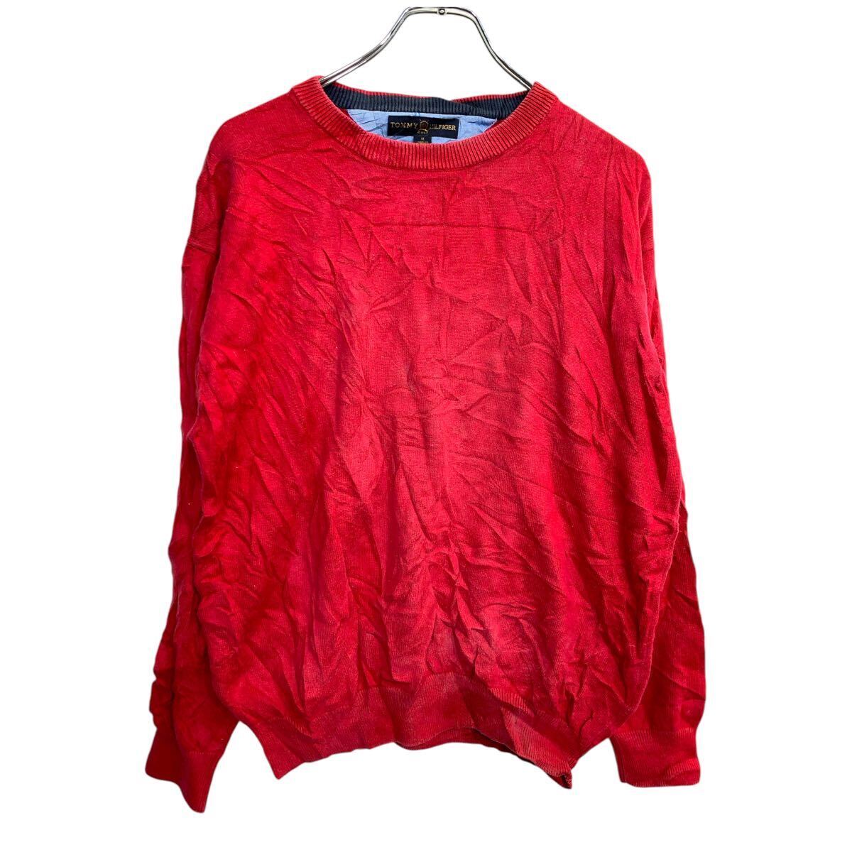 TOMMY HILFIGER ニット セーター Mサイズ トミーヒルフィガー レッド 古着卸 アメリカ仕入 t2411-3601拍卖