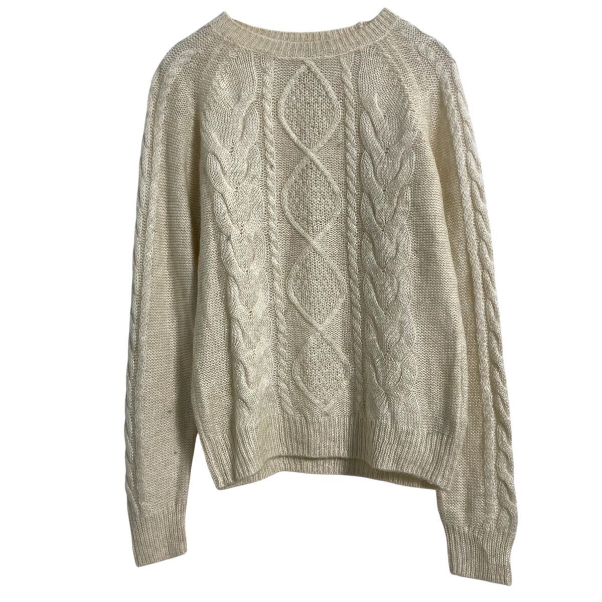 H&M モヘア混 ニット セーター レディース S アイボリー エイチアンドエム 薄手 古着卸 アメリカ仕入 a611-7077拍卖