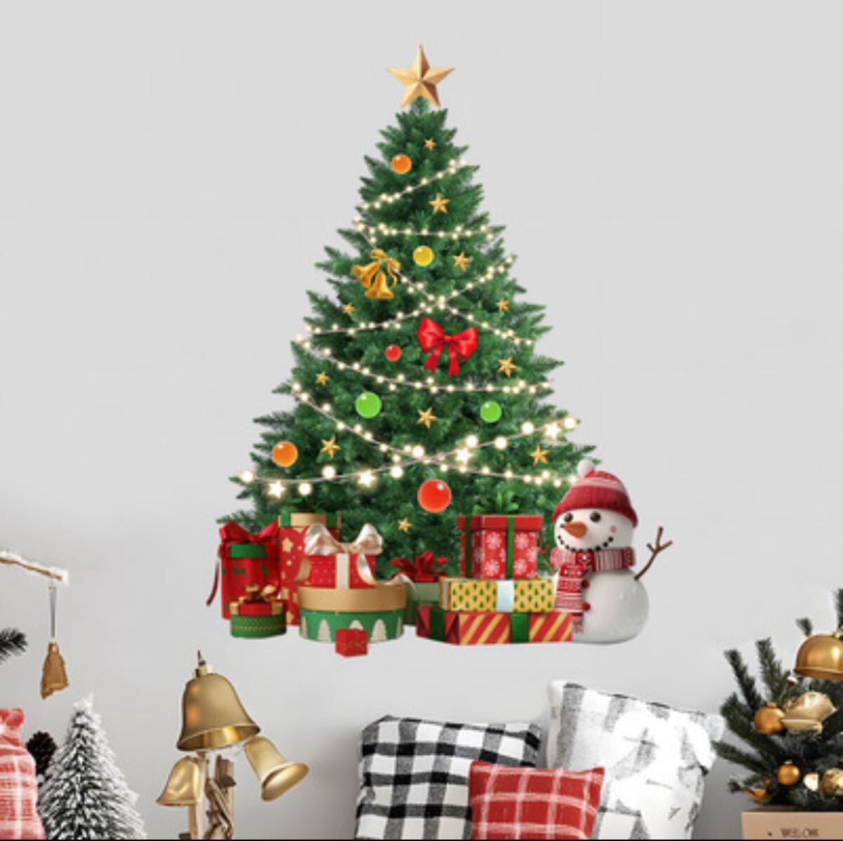 クリスマス ウォールステッカー クリスマスツリー クロス 窓用シール 壁飾り 拍卖