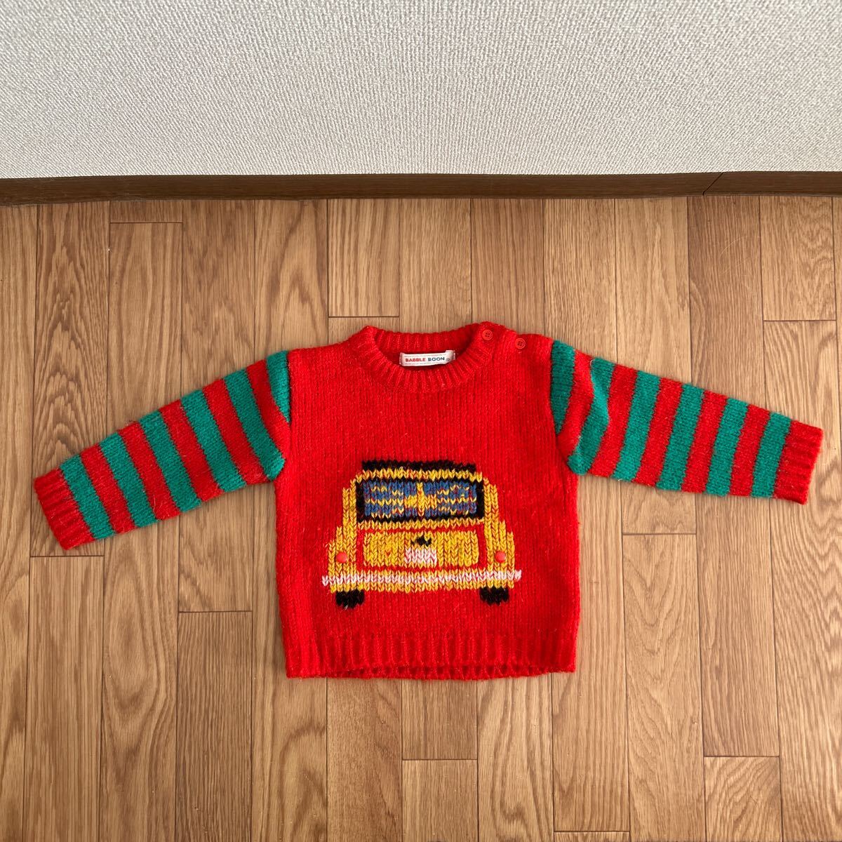 BABBLE BOON 子供服 キッズ 古着 トップス セーター 車 ニットセーター ニット 値下げ拍卖