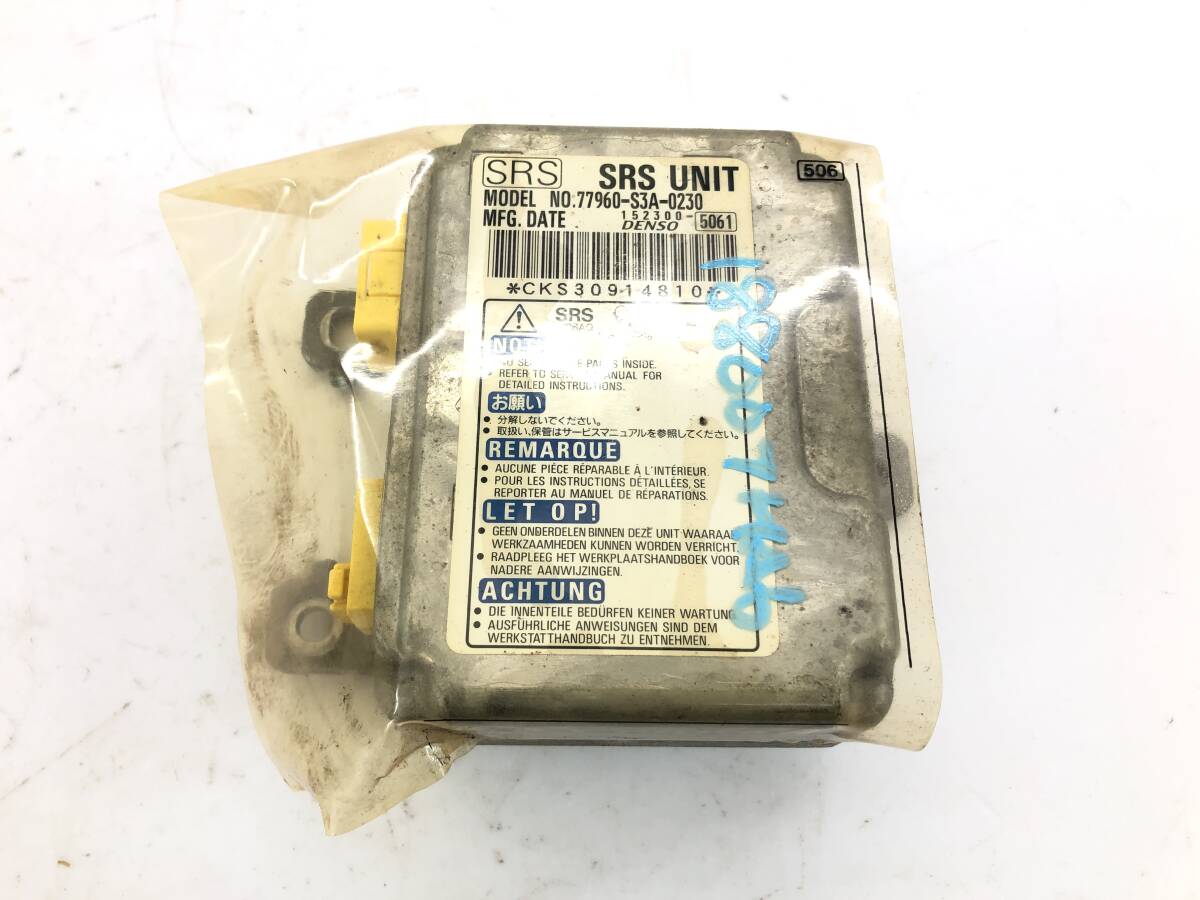 _b188007 ホンダ アクティトラック SDX HA6 SRS エアバッグ バック コンピューター 未展開 77960-S3A-0230 152300-5061 HA7 バン HA7 HH6拍卖
