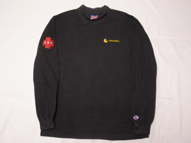 ◆古着卸USA■Champion☆ハイネックTシャツ★★★L Symantec スタッフT アメリカ直輸入 SALE お見逃しなく!拍卖