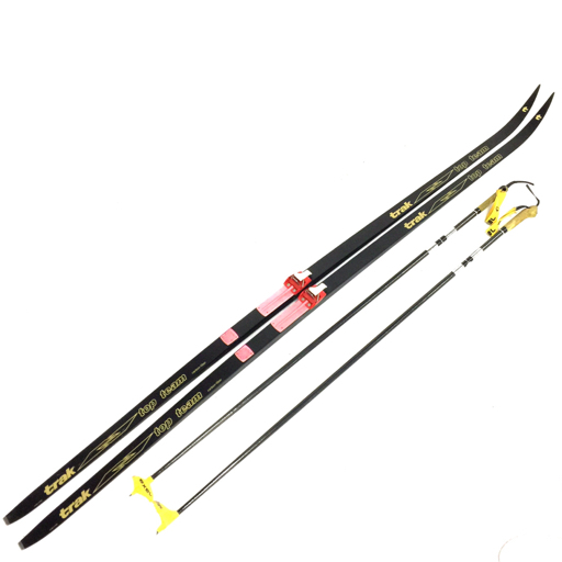 trak top team カーボン製 スキー板 サロモン製 ビンディング付き / EXEL 140cm ポール スキー用品 セット拍卖