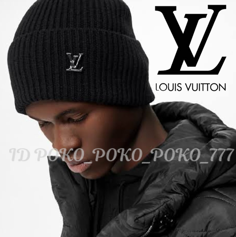 即決 国内正規品 定価7万円 ルイヴィトン LOUIS VUITTON カシミヤ100% ボネ LV アヘッド ニット帽 ニットキャップ ニット 帽子 キャップ 拍卖