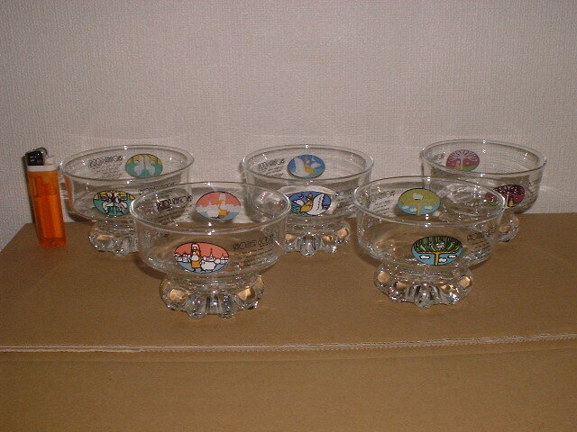 マザーグースのデザートグラス まとめて5個 ソニー カフェカップ  ノベルティ 非売品 レトロ拍卖