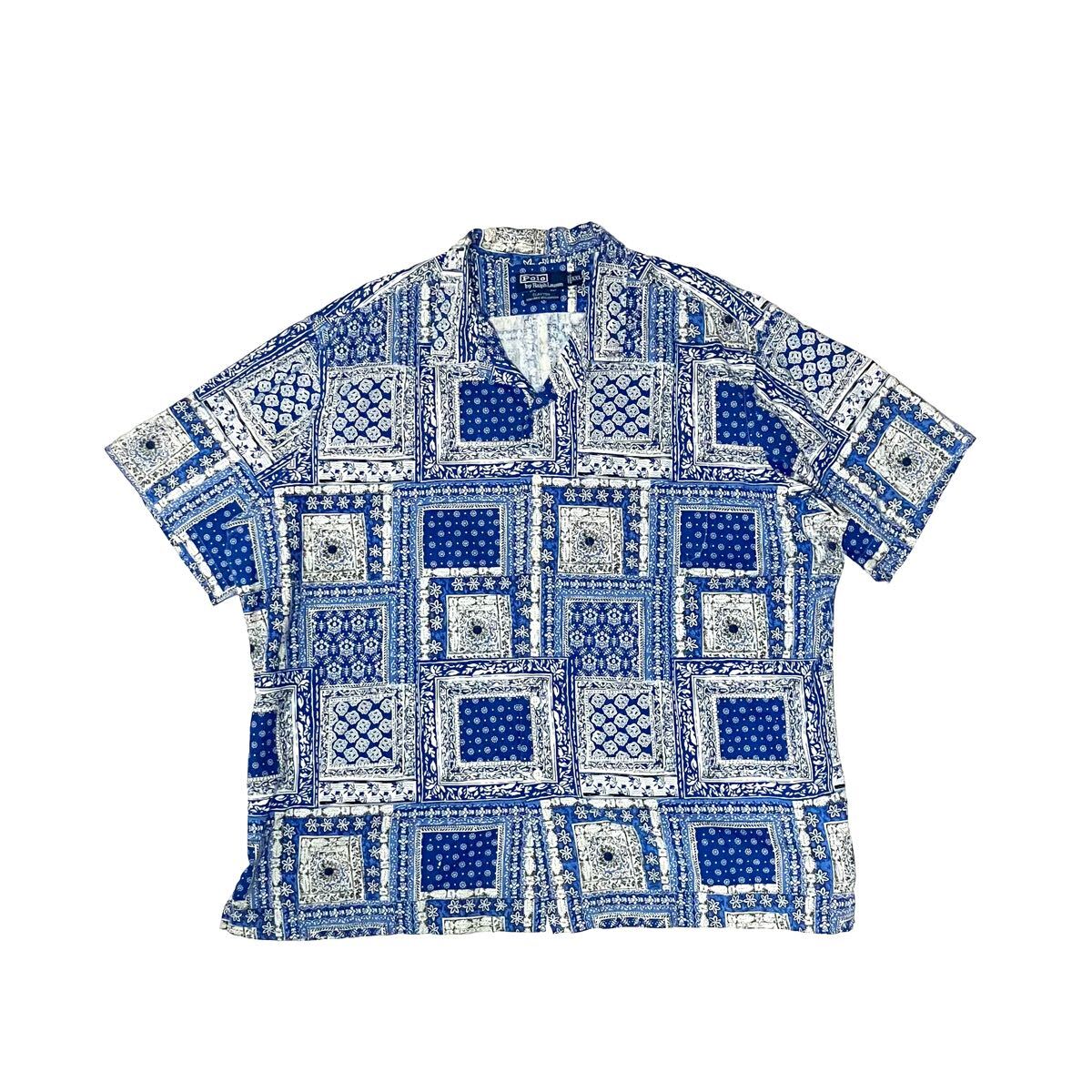 XXL ポロ ラルフローレン ペイズリー柄 バンダナ柄 パッチワーク シャツ クレイトン CLAYTON 半袖 総柄 開襟 ヴィンテージ Polo アロハ拍卖