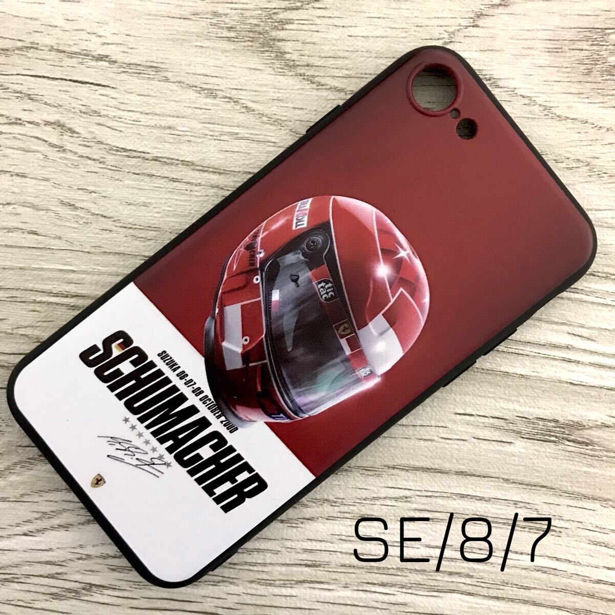 ミハエル・シューマッハ ヘルメット 2000 鈴鹿 iPhone 8 / 7 / SE ケース F1 ジョーダン ベネトン フェラーリ メルセデス スマホ拍卖