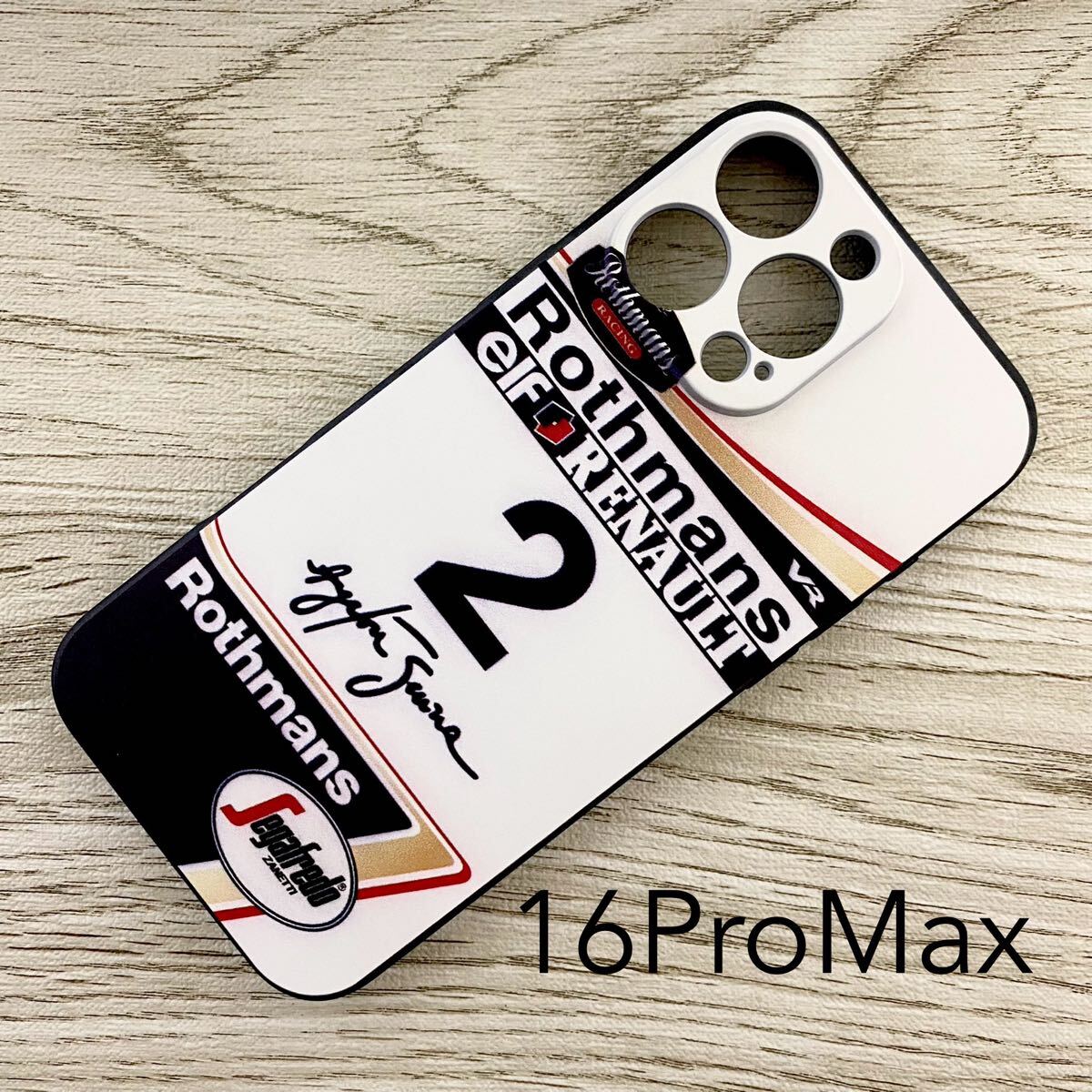 アイルトン・セナ マシン デザイン iPhone 16 Pro Max ケース F1 ウィリアムズ ルノー FW16 ロスマンズ カラー スマホ拍卖