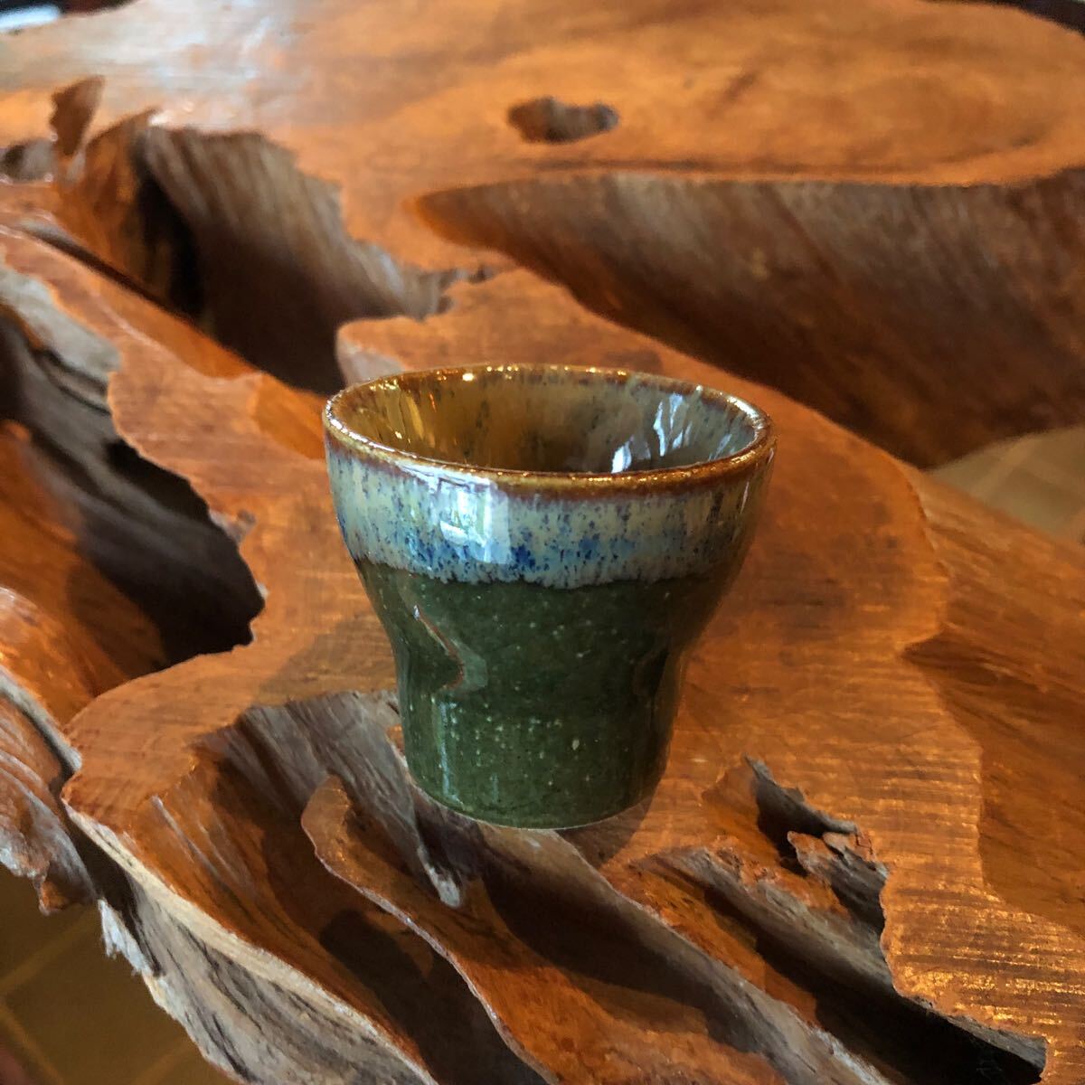 流掛け 海松茶色 猪口★盃 杯 酒器 晩酌 ぐい呑 古民家 粋 レトロ 風雅 膳 風流 風情 侘び寂び 数奇 伝統 工芸 和樂拍卖