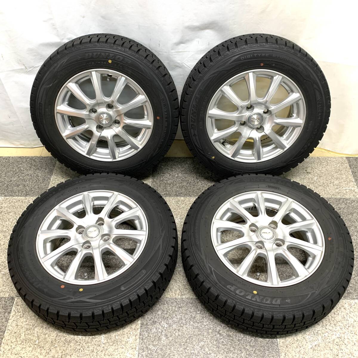 *JOKER アルミホイール 14インチ 4本セット DUNLOP スタッドレスタイヤ付き 14×5.5J 4穴 175/70R14 84Q WINTREMAXX 冬タイヤ ジョーカー拍卖
