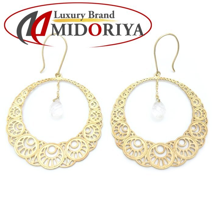 K.UNO ケイウノ サークルモチーフ ピアス クリスタル レースモチーフ K18YG イエローゴールド/292764【中古】拍卖