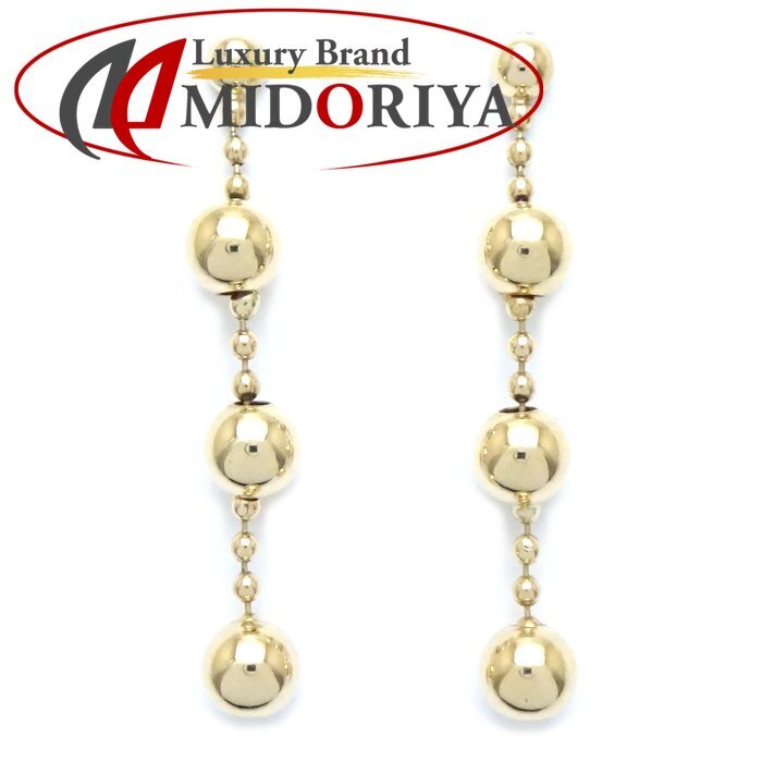 ロング ピアス ボールモチーフ K18YG イエローゴールド/28106【中古】拍卖