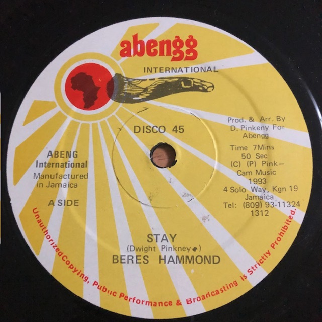 ☆試聴 / BERES HAMMOND/STAY /PAM HAL/LONELY /Reggae/Disco45/Lovers Rock/Soul/'93/big hit !!/12inch拍卖