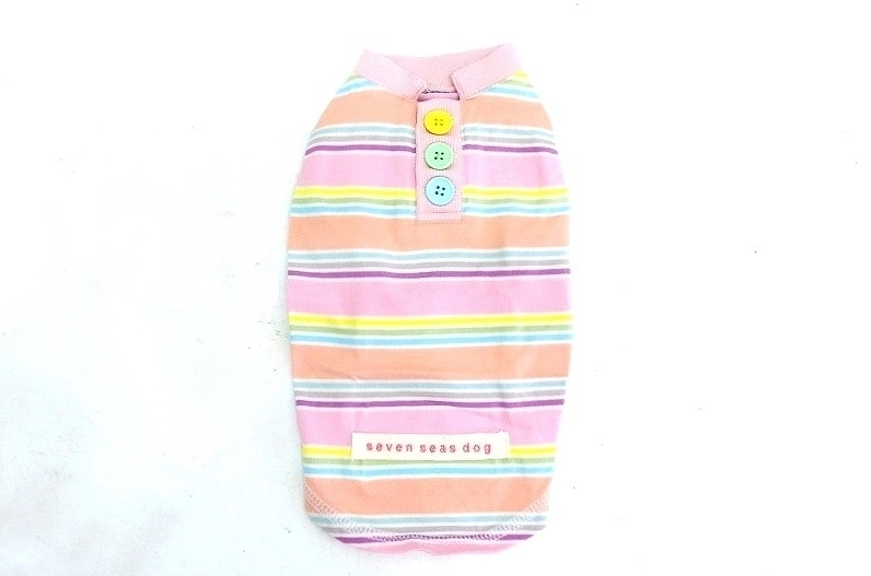 未使用品! seven sea dog ボーダーTシャツ 超小型犬服 1 ピンク系 kz4418195292拍卖