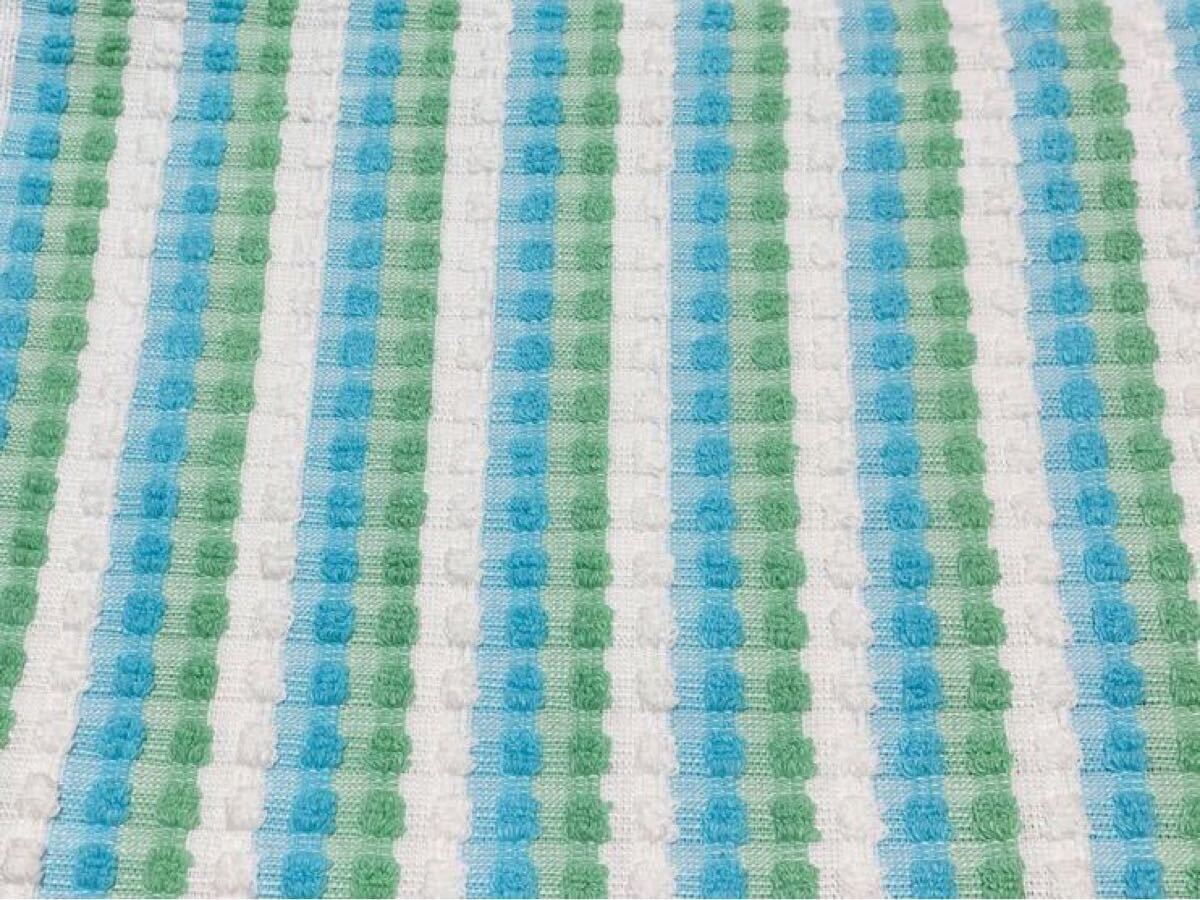 訳あり ストライプ柄 タオル生地はぎれ 水色 グリーン ハンカチ作り ミニタオル作り拍卖
