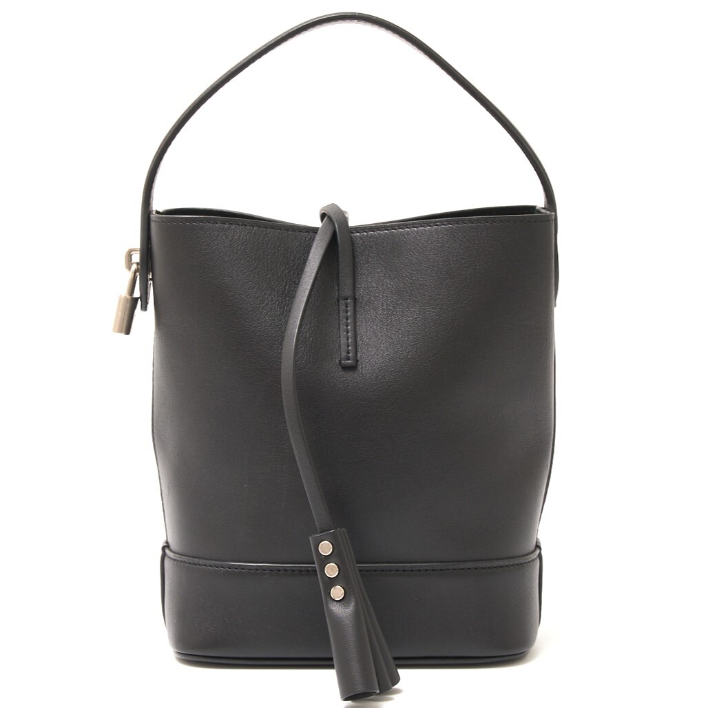 LOUIS VUITTON ルイヴィトン キュイール ニュアンス NN14 PM M94532 バケット ハンドバッグ レザー ブラック×シルバー レディース拍卖