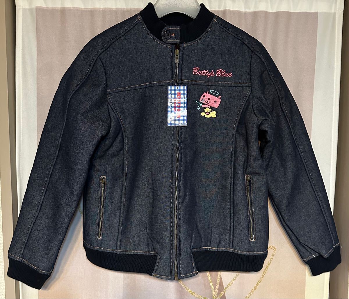 新品未使用 betty's blue デニム エイミー 刺繍 ブルゾン拍卖