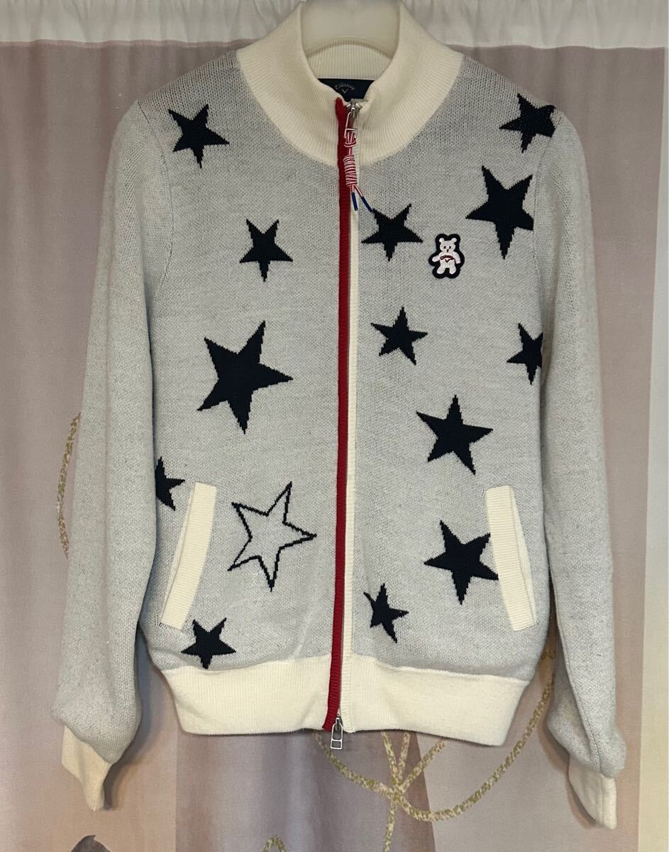 キャロウェイ BEAR クマ スター ダブルジップアップ ニット ブルゾン拍卖