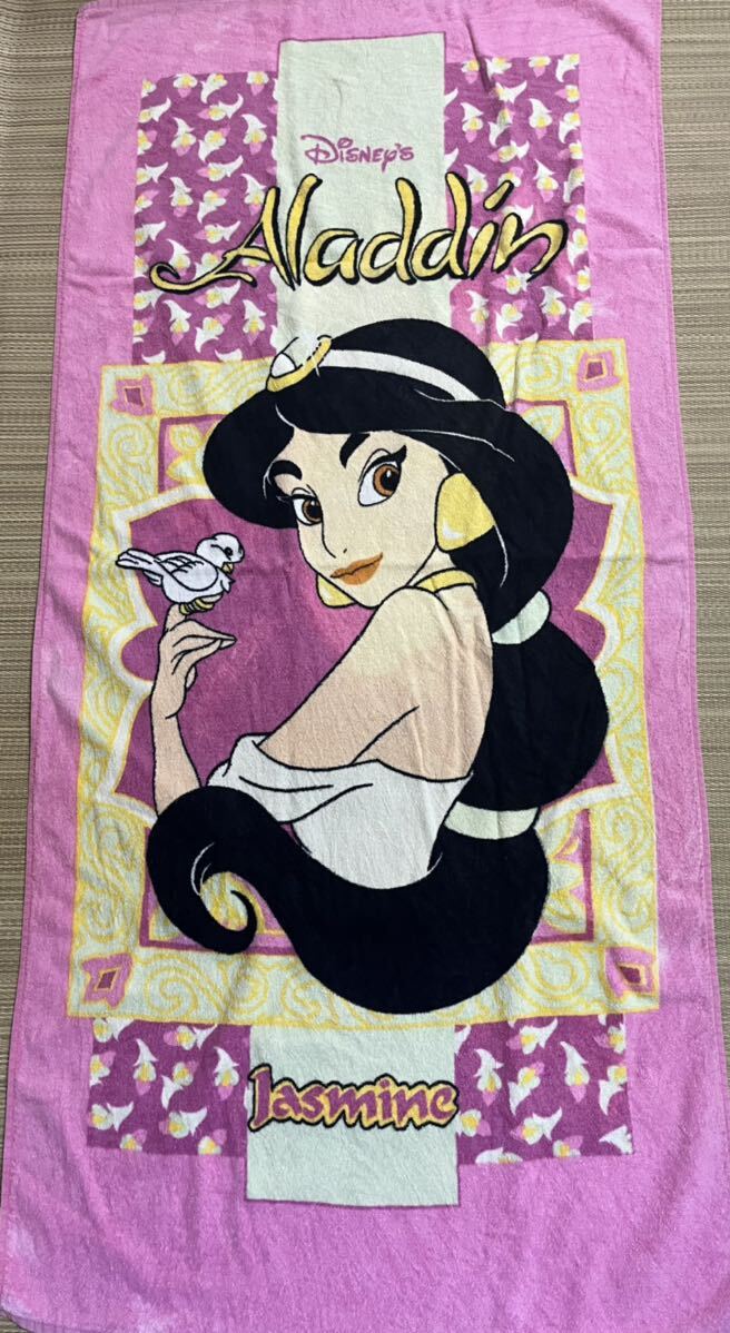 当時物 ヴィンテージ ディズニー アラジン プリンセス ジャスミン ビーチタオル バス 1990年代 Vintage Franco Disney Aladdin ブラジル製拍卖