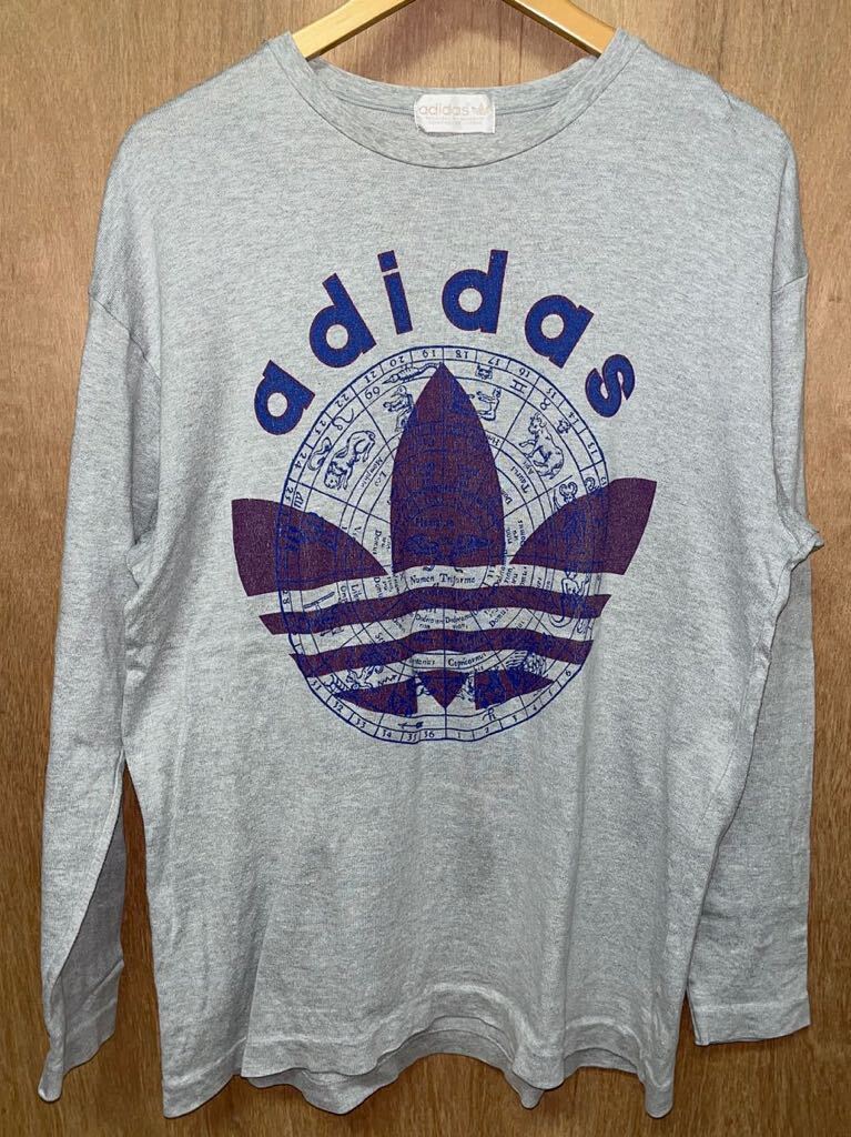 90s デサント製 adidas ヴィンテージ メンズ ロンT 長袖DESCENTE アディダス ビンテージ レア グレー 拍卖