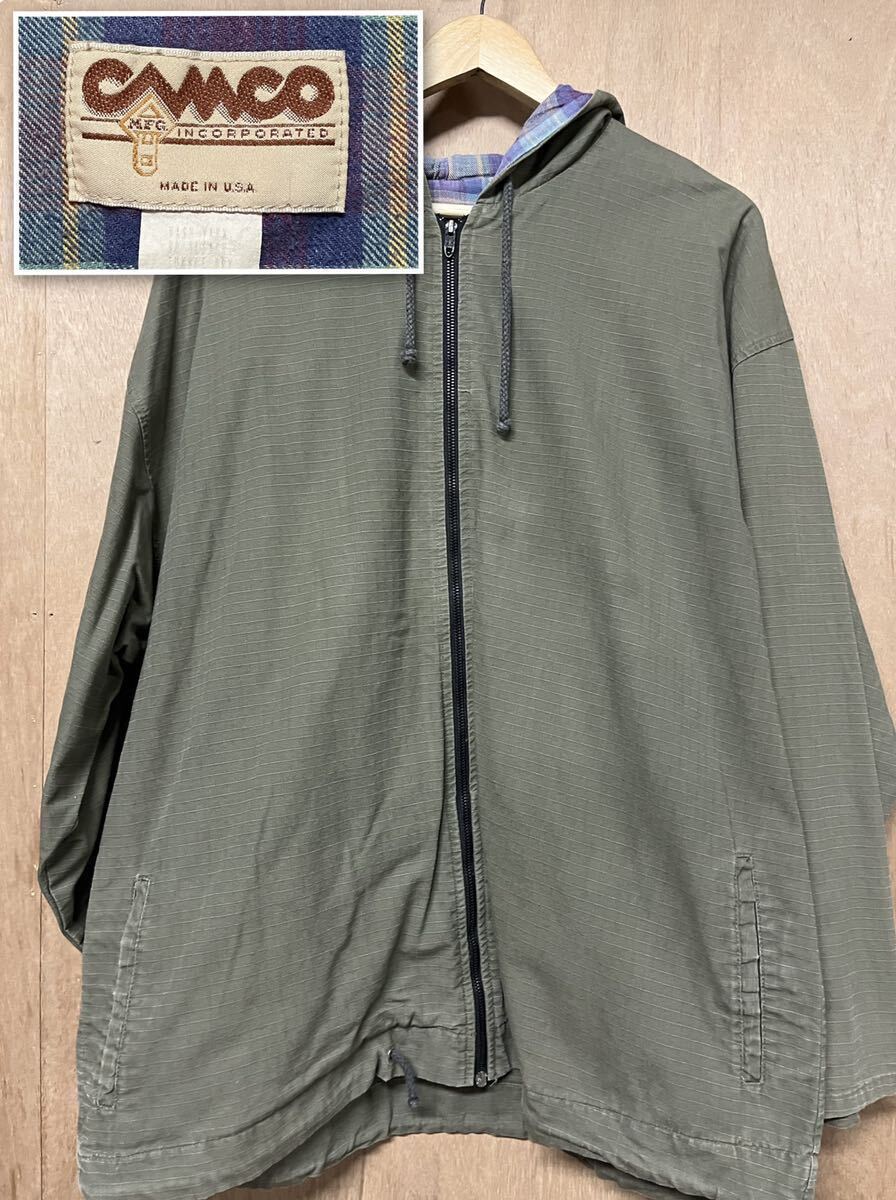 当時物 CAMCO ビンテージ ジップパーカー ワークジャケットフード付き MADE IN USA 美品拍卖