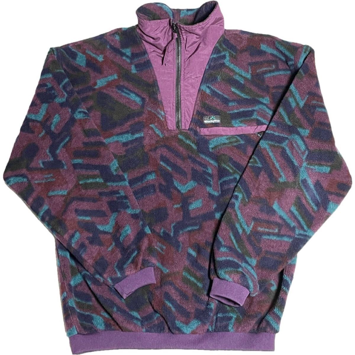 MADE IN USA製 Wyoming Wear ハーフジップPOLARTECフリーストレーナー パープル×グリーン Lサイズ ウァイオミングウェアー アメリカ製拍卖