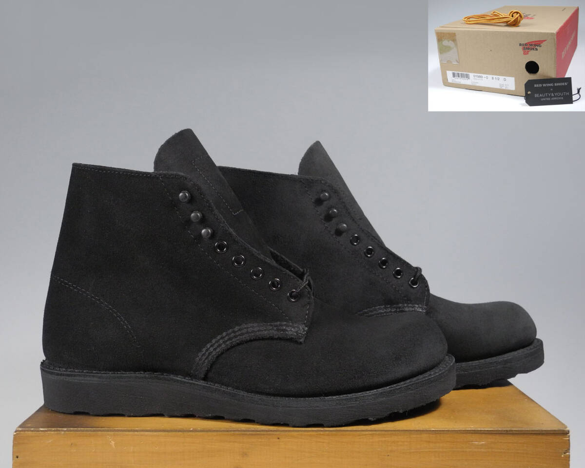 激レア☆新品未使用品☆BEAUTY&YOUTHユナイテッドアローズ30周年☆レッドウィング1989 8.5D☆8174ラフアウトBEAMS別注黒スエード使用8165拍卖