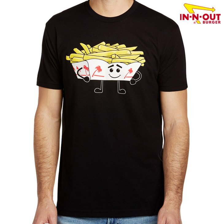 ■IN-N-OUT BURGER■FRY TEE (L) 半袖 ブラック フライティー フライドポテト Tee イネナウトバーガー Tシャツ フレンチフライ拍卖
