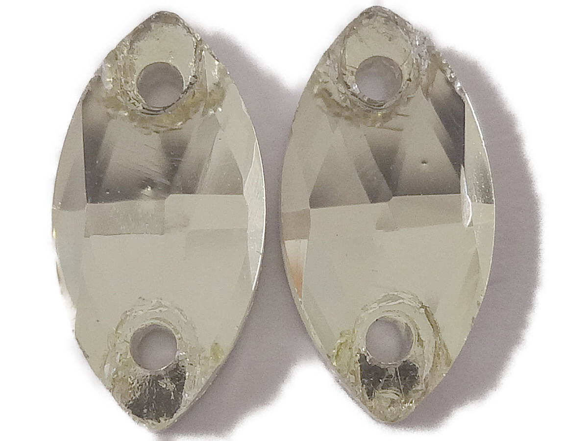 キラリ手芸部 No.6155手芸用ビジュー パーツ ソーオン ストーン(ガラスビーズ ラインストーン)黄色(イエロー)_1.0cm×0.5cm_15個入り拍卖