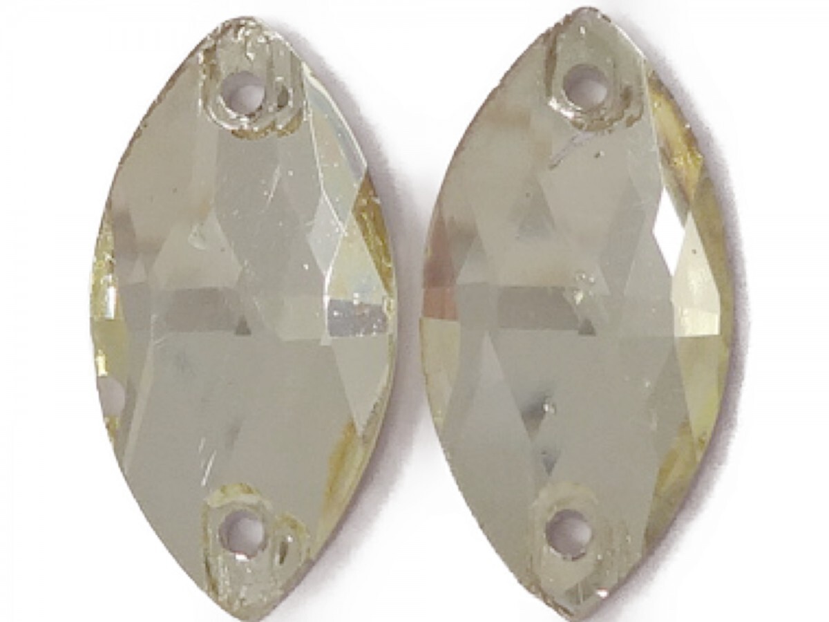 キラリ手芸部 No.6163手芸用ビジュー パーツ ソーオン ストーン(ガラスビーズ ラインストーン)黄色(イエロー)_1.8cm×0.9cm_8個入り拍卖