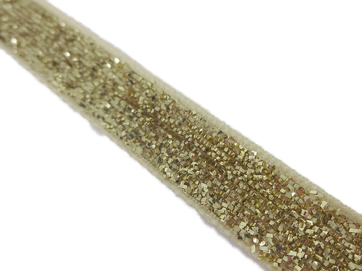 キラリ手芸部 No.304ラメブレード 手芸用(金:ゴールド)_幅1cm×長さ3m巻き拍卖