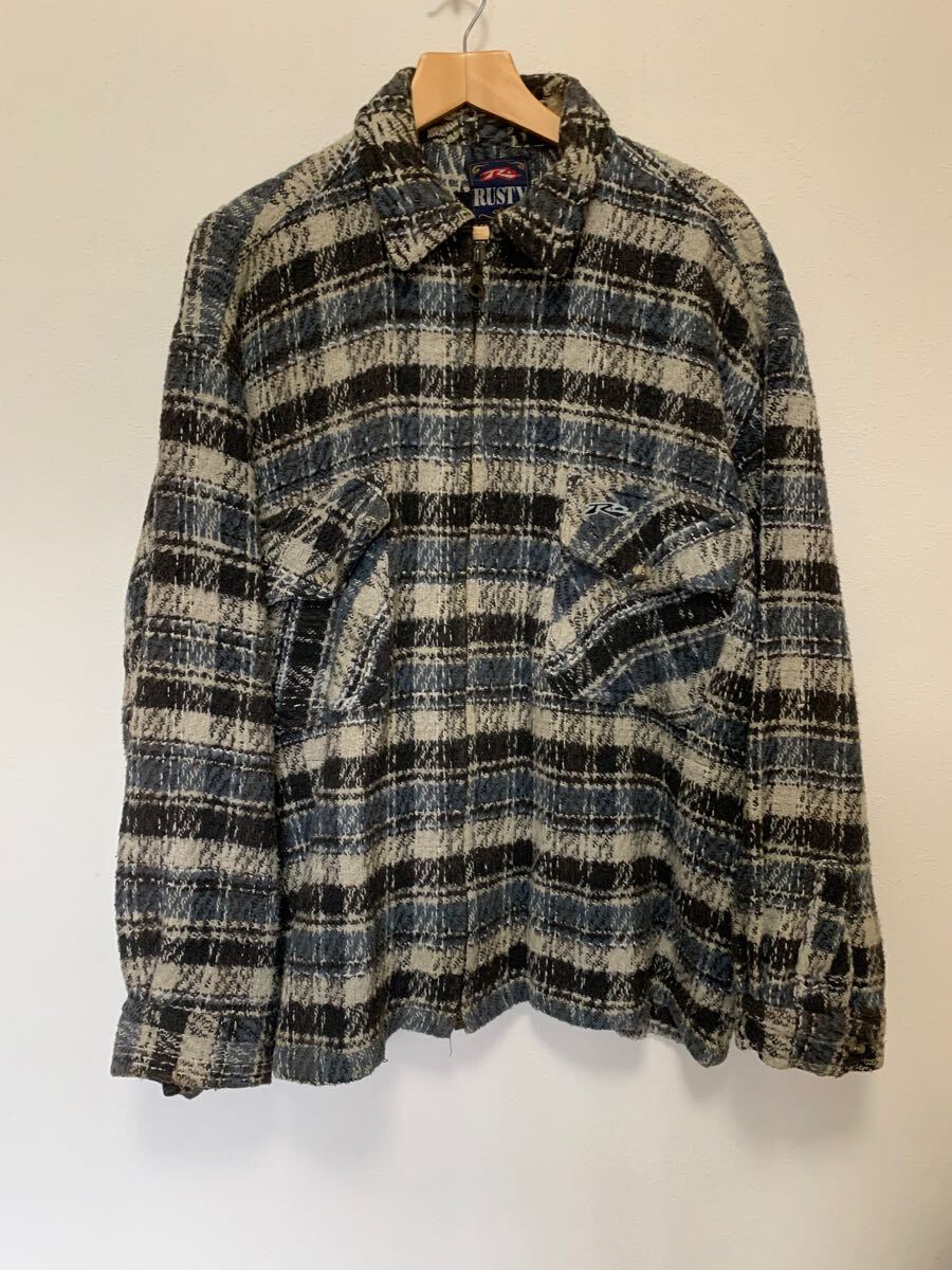 ラスティ RUSTY ジップアップジャケット Mサイズ 大きめ USED ジャケット チェックsurf サーフィン拍卖