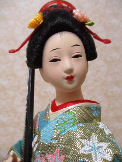 Y152-355W 置物 日本人形 芸者 中古 高さ約31cm (22右横箱) 拍卖