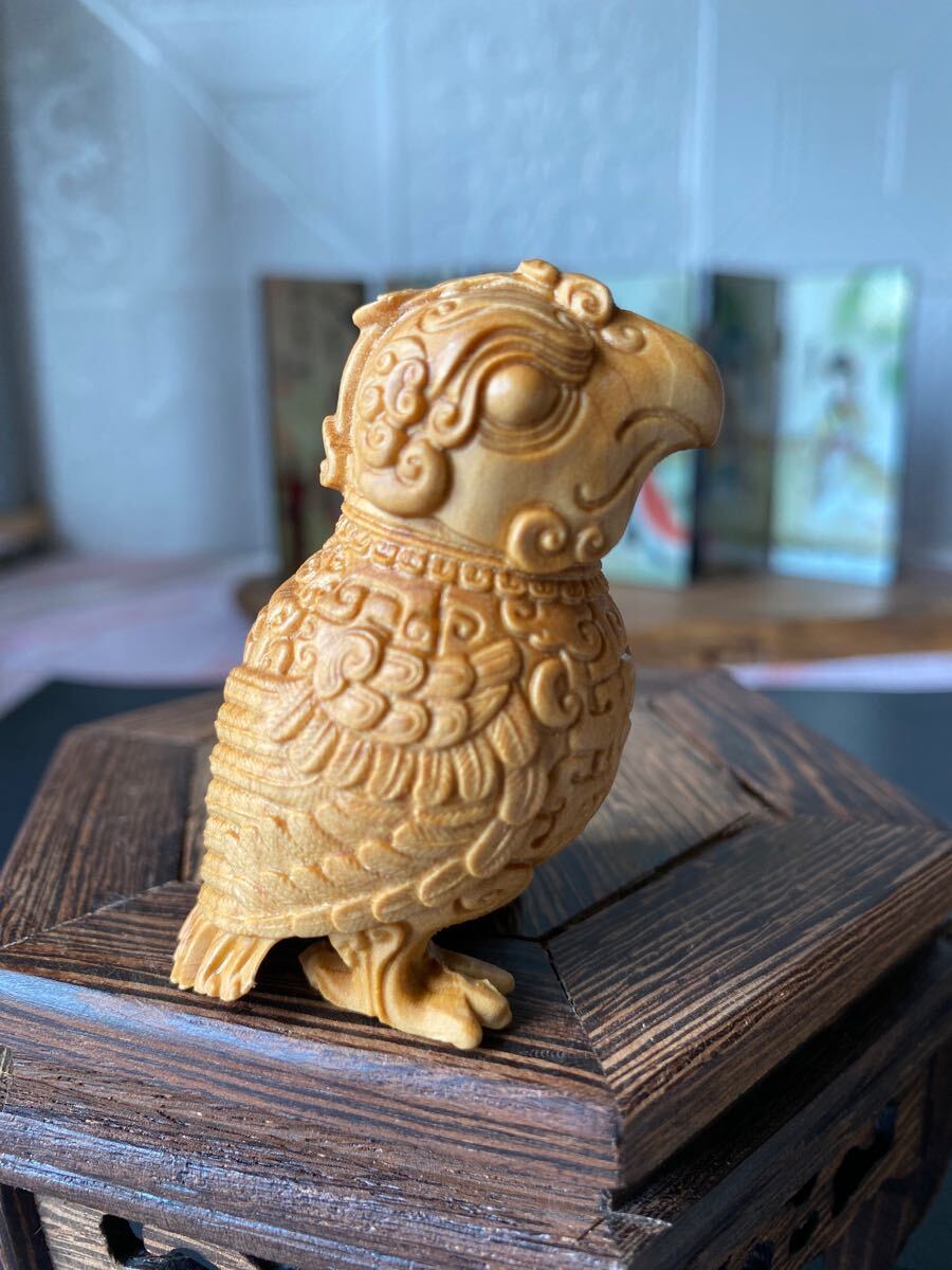 戦闘鳥 彫刻 オブジェ 縁起物 置物 アンティーク拍卖