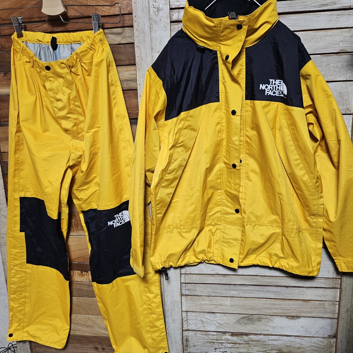 THE NORTH FACE ザ ノースフェイス GORE-TEX ゴアテックス レディース M レインウェア 上下セット 収納袋付 マウンテンパーカー ジャケット拍卖
